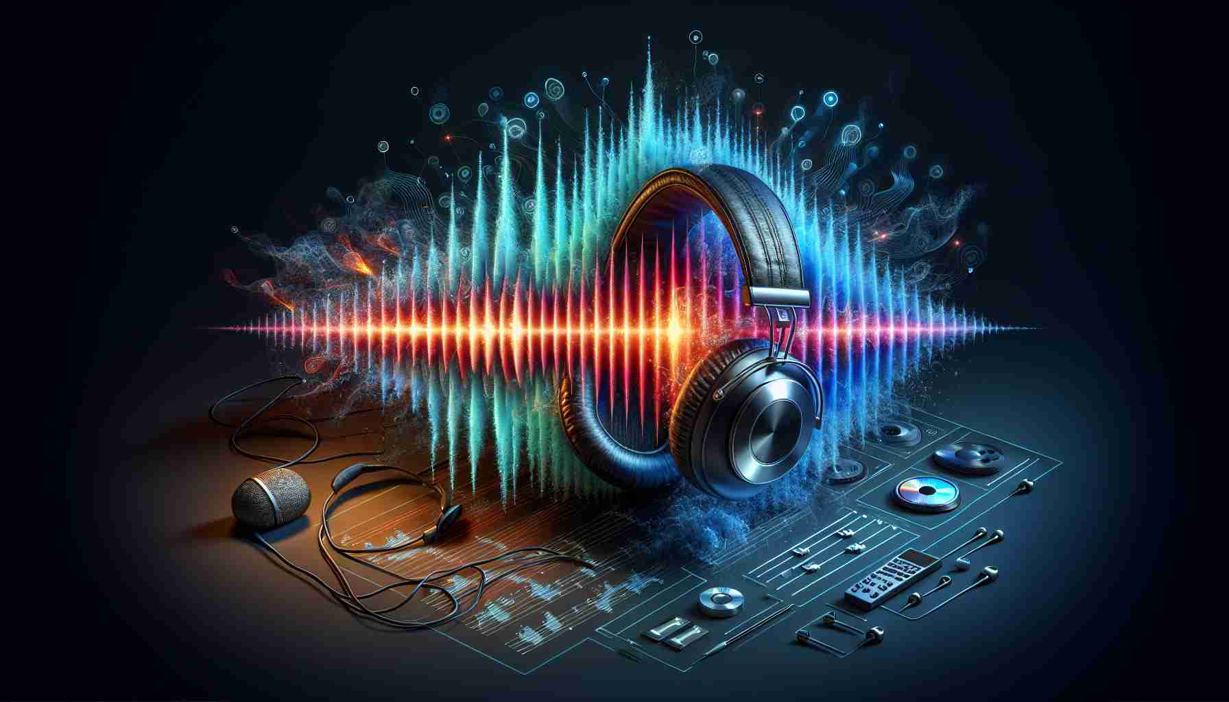 A realistic, high-definition image showcasing the concept of immersing oneself in premium sound quality, represented by a pair of high-end headphones and a vibrant sound wave. The image also hints at the idea of lossless tracks, possibly through a pictorial representation of an audio waveform with intense detail and complexity. Designer electronics or music player icons may discreetly indicate a high-quality music service without directly naming any brands.